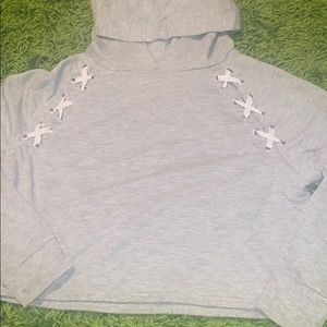 Lace up sweatshirt